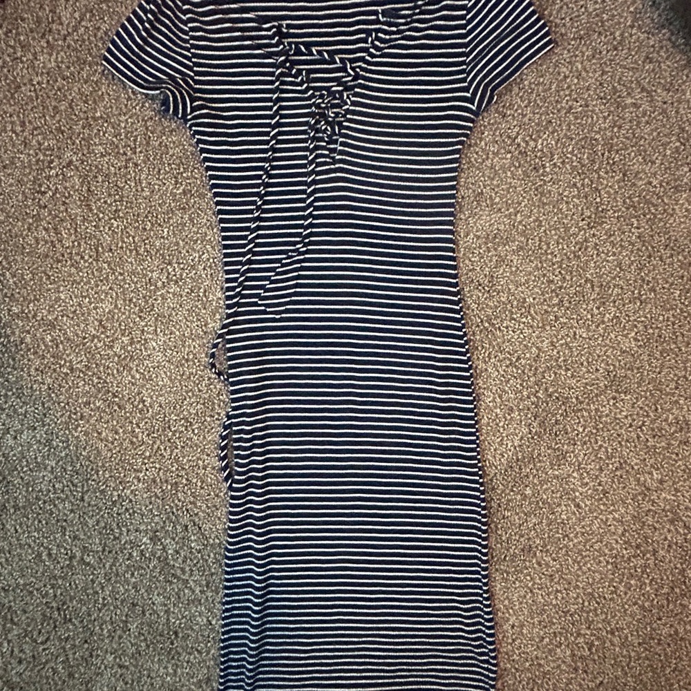 Striped Black and White Women's Dress